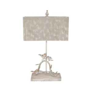 Lampa Shabby Chic Birds metal si rasina h 63 cm