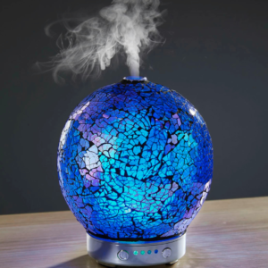 Lampa de masa cu Difuzor aromaterapie Mozaic Blu h 16 cm