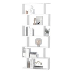 Librarie de Design Modern HOMCOM, Rafturi Albe, 80x23x192cm | Aosom Romania
