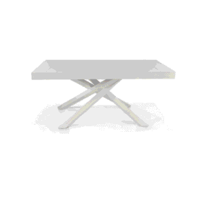 MASA EXTENSIBILA COMFY CU PICIOR METALIC - 160 cm / 90 cm / h 77 - ALB ANTICHIZAT