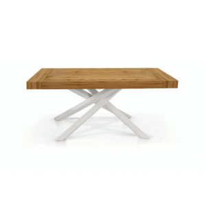MASA EXTENSIBILA COMFY CU PICIOR METALIC - 160 cm / 90 cm / h 77 - STEJAR ,PICIOR ALB