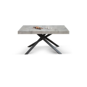 Masă Tifany extensibilă BLAT GRI CIMENT - 140 cm / 90 / h 77 - NEGRU