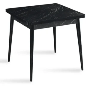 Masa bucatarie Brigitte, patrat, culoare negru, 80 cm