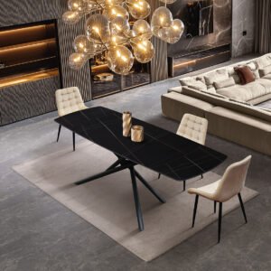 Masa ceramica extensibila Sahara Noir 160 x 90 x 75 cm