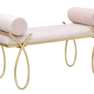 Mauro Ferretti Bancă Ribbon Roz cm 112,5X49X53 | Aosom Romania