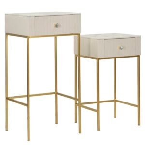 Mauro Ferretti Set De 2 Masute Inalte Cm Ø 45X90-40X68 | Aosom Romania