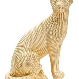 Mauro Ferretti Statueta Leopard Aurii cm 23X15,5X29 | Aosom Romania
