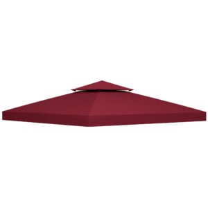 Outsunny Acoperiș pentru Foișor de Grădină Anti-UV din Poliester, 3x3m, Roșu | Aosom Romania