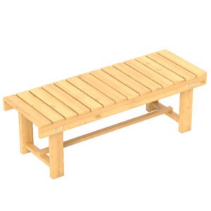 Outsunny Banca de Exterior Impermeabila 2 Locuri din Lemn de Brad 110x38x35cm
