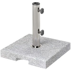 Outsunny Bază pentru Umbrelă din Granit 21 kg, Bază Pătrată pentru Umbrele de Exterior cu Mânere și 2 Butoane Reglabile, Ideală pentru Grădină, Patio, Marginea Piscinei, Gri | Aosom Romania