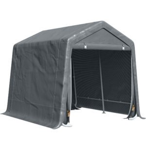 Outsunny Copertina pentru Masini, Motociclete si Biciclete, pentru exterior din Metal si Tesatura PE, Gri | Aosom Romania