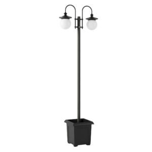 Outsunny Felinar Solar Exterior pentru Grădină cu Ghiveci 2 Capete Impermeabil IP44 Pornire/Oprire Automată Înălțime Reglabilă | Aosom Romania