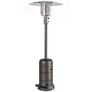 Outsunny Încălzitor de Exterior de 11 KW Reglabil, cu Roți 82 x 82 x 223 cm, Maro Închis | Aosom Romania