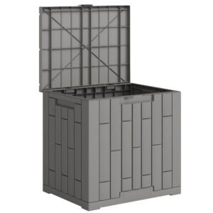 Outsunny Ladă de Grădină 114L din Rășină Impermeabilă și Anti-UV cu Închidere cu Cheie, 56x44x54 cm, Gri | Aosom Romania