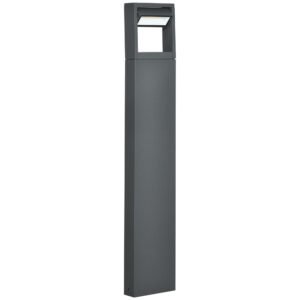Outsunny Lampă de grădină, lampă de alee, stâlp cu LED-uri, rezistent la intemperii, 16cm x 5cm x 90cm, Gri închis | Aosom Romania
