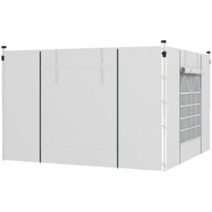 Outsunny Panouri Laterale pentru Foisor cu Ferestre și Uși 3x3(m) sau 3x6m 2 Perechi Inlocuire Alb | Aosom Romania