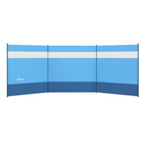 Outsunny Paravent brise-vent de camping portabil pliabil cu sac de transport și stâlpi în oțel dim. 440 cm x 140 cm albastru | Aosom Romania