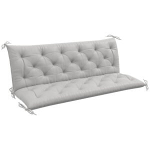 Outsunny Pernă de bancă pentru 3 persoane 150x98x8 cm, Bankpolster für Gartenmöbel Hollywoodschaukel, Gri deschis | Aosom Romania