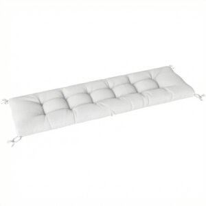 Outsunny Pernă pentru Bancă de Exterior cu Chingi de Prindere Protecție UV50+ Revenire Lentă Interior Exterior 198x65x13 cm Crem | Aosom Romania