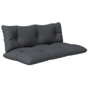 Outsunny Set de 2 Perne pentru Sezut si Spatar pentru Exterior pentru Paleti, Perne de Sezut Hidrofobe, Gri Carbune
