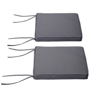Outsunny Set de 2 perne pentru fotolii de grădină Pernă pentru scaun de exterior Perne de șezut detasabile Umplutură de 5 cm Tesatura de poliester dim. 45L x 45l cm Gri închis | Aosom Romania