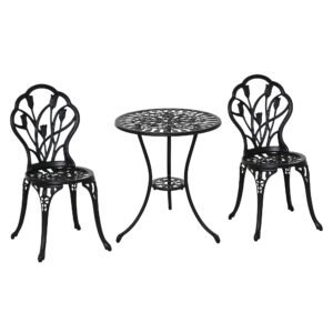 Outsunny Set de Gradina 3 Piese din Aluminiu, Set Exterior