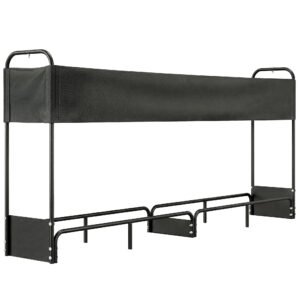 Outsunny Suport lemne exterior, adăpost lemne de foc husă impermeabilă Oxford 600D capacitate 500 kg 260 x 38 x 118 cm negru | Aosom Romania