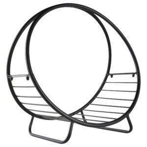 Outsunny Suport pentru lemne de foc Suport lemne in forma de cos design ridicat Greutate maxima 15 kg, negru 45x29.5x47cm | Aosom Romania