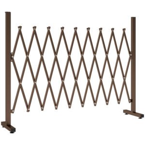 Outsunny Trellis Extensibil Freestanding Gard Mobil Pliabil, Panou Ecran Grădină Aluminiu, 250x103,5cm, Cafea Închis | Aosom Romania