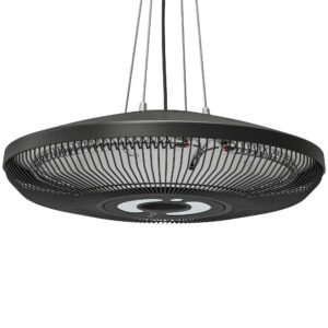 Outsunny încălzitor Electric Suspendat cu Infraroșu 1000/2000W, Negru | Aosom Romania
