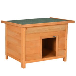 PawHut Cușcă pentru Câini Impermeabilă pentru Extern din Lemn de Brad, 82x58x58cm | Aosom Romania