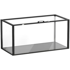 PawHut Cușcă pentru Hamster Habitat pentru Rozătoare Transparent cu Vizibilitate Panoramică 360° Anti-Mușcătură 105x51x51 cm Negru | Aosom Romania