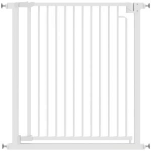 PawHut Grilaj de protecție pentru scări Barieră fără găurire cu închidere automată pentru copii Bucătărie Scară 76-80 x 76 cm Alb | Aosom Romania