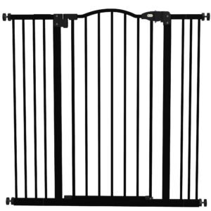 PawHut Poartă Extensibilă pentru Câini fără Șuruburi, Poartă de Siguranță Reglabilă, 94-100x94 cm, Negru | Aosom Romania
