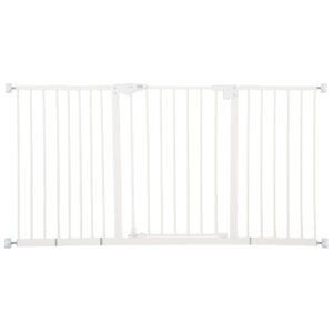 PawHut Porțiță pentru Câini și Animale de Companie cu 3 Extensii, Lățime Reglabilă, 74-147.5x76.2 cm, Alb | Aosom Romania