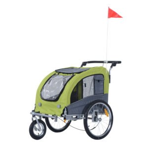 PawHut Remorcă pentru Bicicletă pentru Câini, Cărucior pentru Animale de Companie, 155x83x108 cm, Verde | Aosom Romania