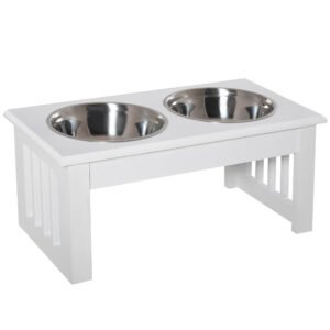 PawHut boluri hrana animale, suport inclus, 44x24x15cm | Aosom Romania