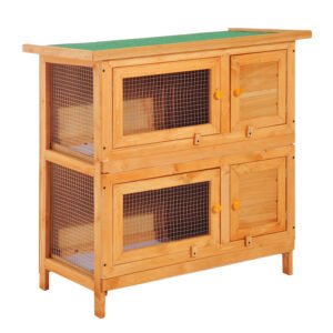 PawHut cusca de exterior pentru iepuri, lemn brad 90x45x90cm | Aosom Ro