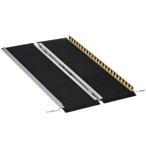 Rampă HOMCOM pentru Scaune cu Rotile, Pliabilă, din Aluminiu, Suportă 272KG, 122Lx73l cm | Aosom Romania