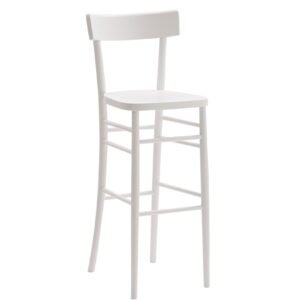SCAUN BAR LEMN MASIV - ALB