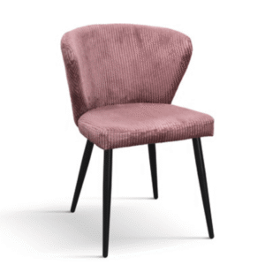 SET 2 Scaune Cielo, structura metalica, catifea Reiata - ROZ PUDRAT - CATIFEA REIAT - NEGRU - STANDARD
