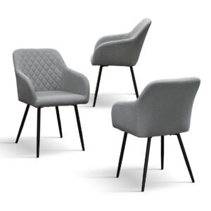 SET 2 Scaune Maura tip fotoliu ,tesatura ,structura metalica - GRI - STANDARD - 2 BUCATI