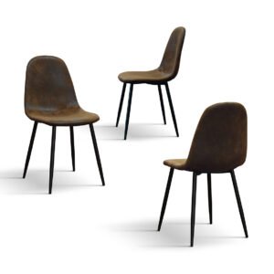 SET 4 Scaune Industry, piele intoarsa ecologica ,structura metalica