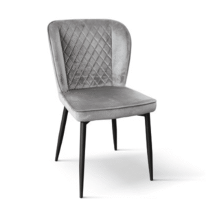 SET 4 Scaune Manta, structura metalica, catifea - GRI - CATIFEA - NEGRU - STANDARD