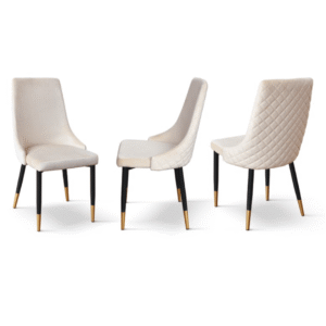SET 4 Scaune Oro, structura metalica, catifea - BEJ