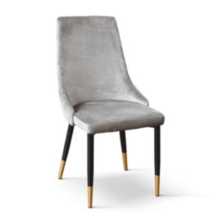 SET 4 Scaune Oro, structura metalica, catifea - GRI
