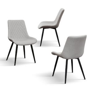 SET 4 Scaune Point tesatura, structura metalica - BEJ - STANDARD