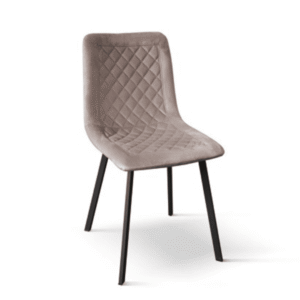 SET 4 Scaune Slim, structura metalica, catifea - BEJ TORTORA - CATIFEA - NEGRU - STANDARD