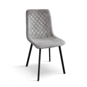 SET 4 Scaune Slim, structura metalica, catifea - GRI - CATIFEA - NEGRU - STANDARD