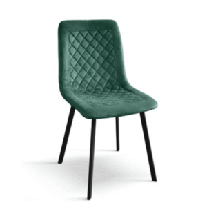 SET 4 Scaune Slim, structura metalica, catifea - VERDE INCHIS - CATIFEA - NEGRU - STANDARD